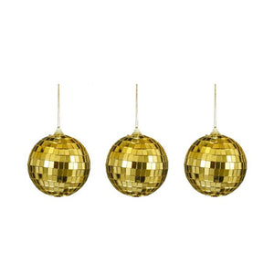 Spejlkugler guld 8 cm i dia 3-pak