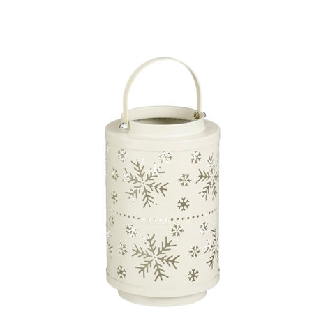 Lanterne med snefnug beige