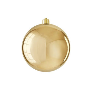 Stor julekugle blank guld 20 cm i dia