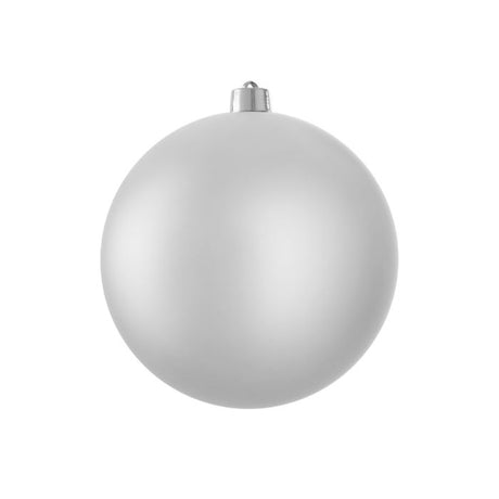 Stor julekugle mat sølv 25 cm i dia