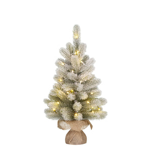 Nagoya juletre med snø og lys, 60 cm høyt, fra Mica Decoration