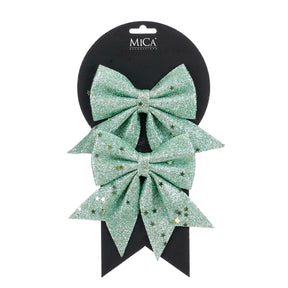 Mintgrønne sløyfer 12 cm brede 2-pak