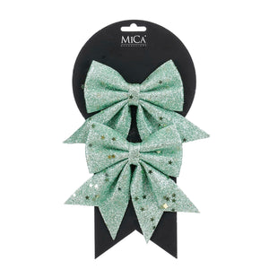 Mintgrønne sløyfer 12 cm brede 2-pak