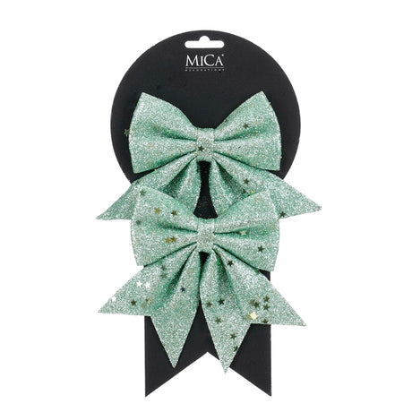 Mintgrønne sløyfer 12 cm brede 2-pak