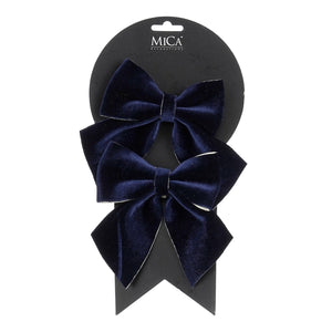 Sløyfer i mørkeblå, 12 cm brede, 2-pak til dekorasjon fra Mica Decorations