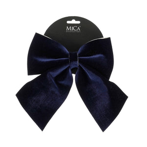 Sløjfe i mørkeblå 20 cm bred til dekoration fra Mica Decorations