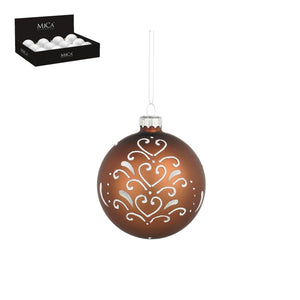 Julekule med pepperkakedesign, 8 cm