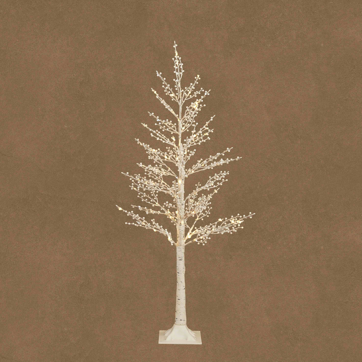 Hvitt juletre med lys, 150 cm høyt fra Luca Lighting