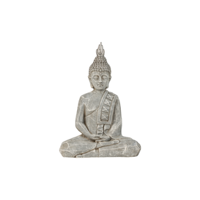 Buddha 50 cm høj grå. Sindsro både til inde og ude. 