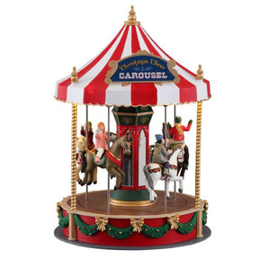 Christmas Cheer Carousel julekarrusel med bevægelse og lyd fra Lemax Caddington Village serien. 