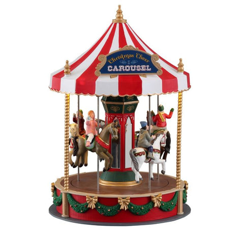 Christmas Cheer Carousel julekarrusel med bevægelse og lyd fra Lemax Caddington Village serien. 