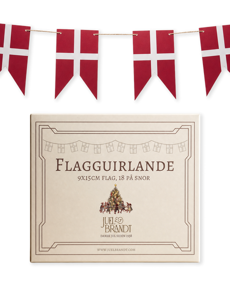 Flagglenke med 18 Dannebrogflagg fra Juel & Brandt