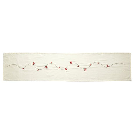 Bordløber med flag 40 cm x 160 cm hvid