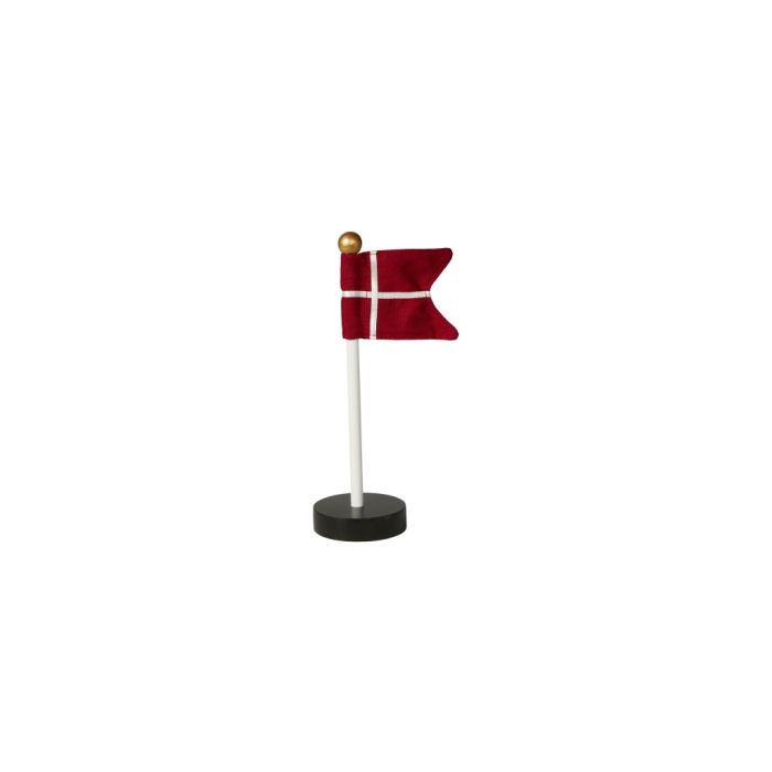 Flagstang i træ med stofflag 20 cm høj