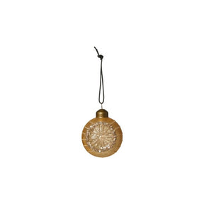 Reflekskugle guld med glitter