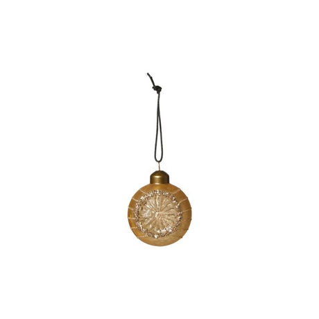 Reflekskugle guld med glitter
