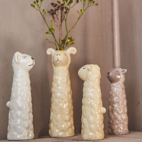 Vase får 13 cm gul