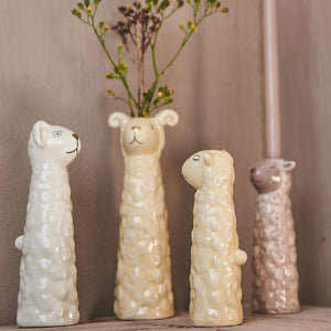 Vase får 15 cm gul