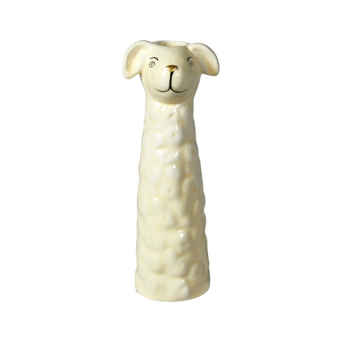Vase får 15 cm gul
