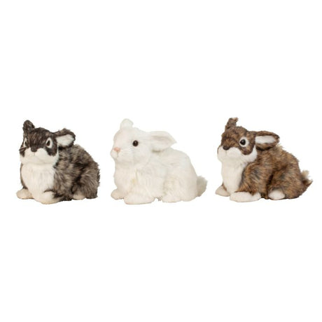 Hare med kunstpels 14 cm høj 