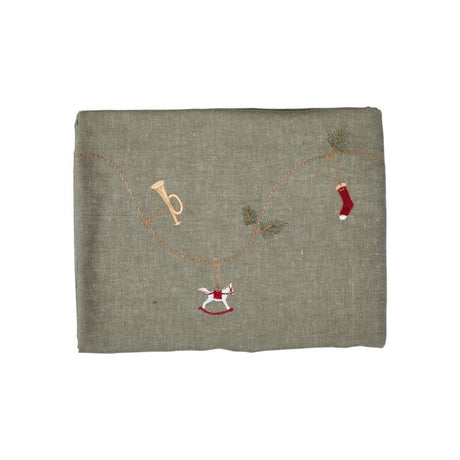 Juledug 140 cm x 240 cm grågrøn