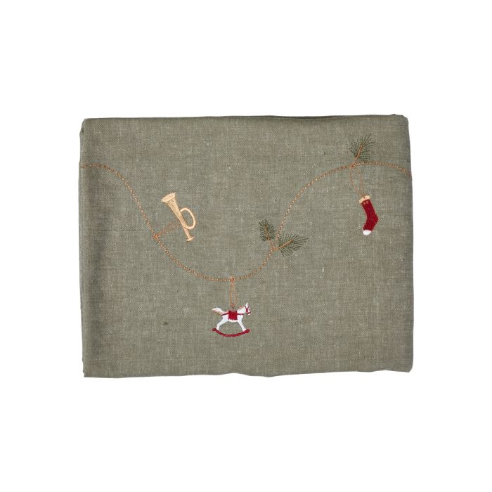 Juledug 140 cm x 360 cm grågrøn