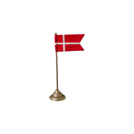 Dannebrogsflag med rillet fod til pynt og dekoration