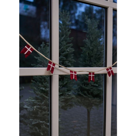 Flagranke med 11 splitflag i stof 215 cm