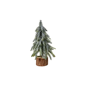 Grantræ med sne og glitter 20 cm højt