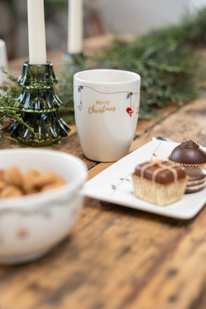 Juleservise i porselen fra Speedtsberg på dekket julebord