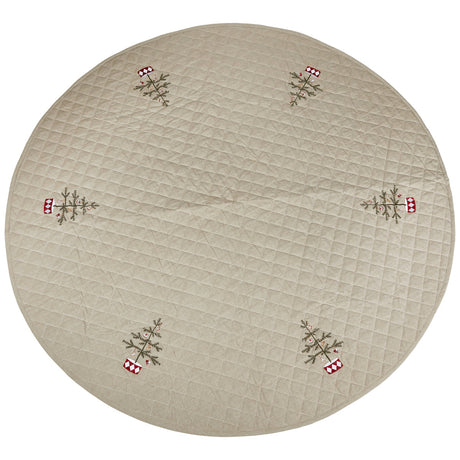 Juletreteppe i quiltet bomull med broderi, diameter 180 cm, fra Speedtsberg
