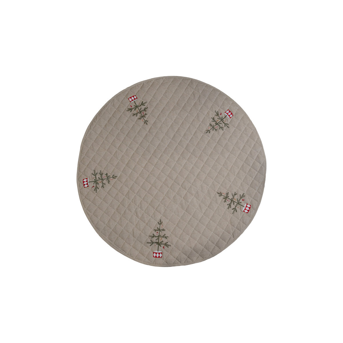 Juletreteppe quiltet med broderi, 120 cm i diameter fra Speedtsberg