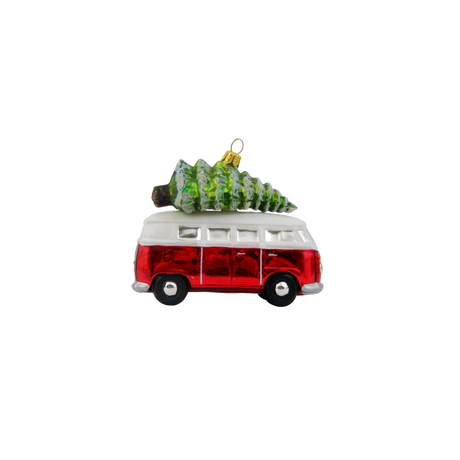 Julekugle Volkswagen Bus med juletræ