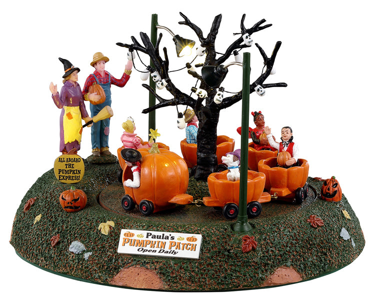 Pumpkin Patch Train borddekoration til Halloween