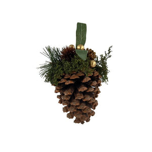 Kogle med dekoration 14 cm guld