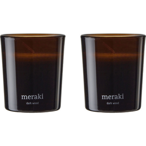 Meraki Duftlys Dark Wood 2 pk