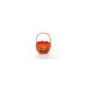 Halloween græskarpapkurv med hank 7 cm