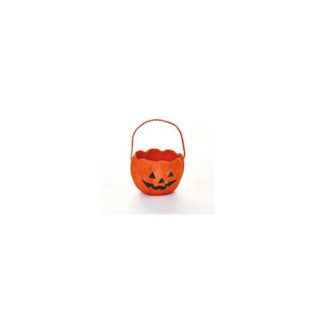 Halloween græskarpapkurv med hank 7 cm
