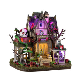 Slithering Gardens hus med lys til Halloween