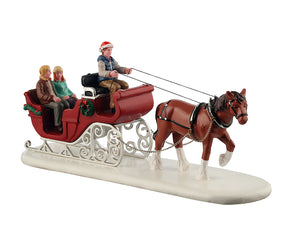 Holiday Sleigh Ride hestevogn til julelandskab fra Lemax