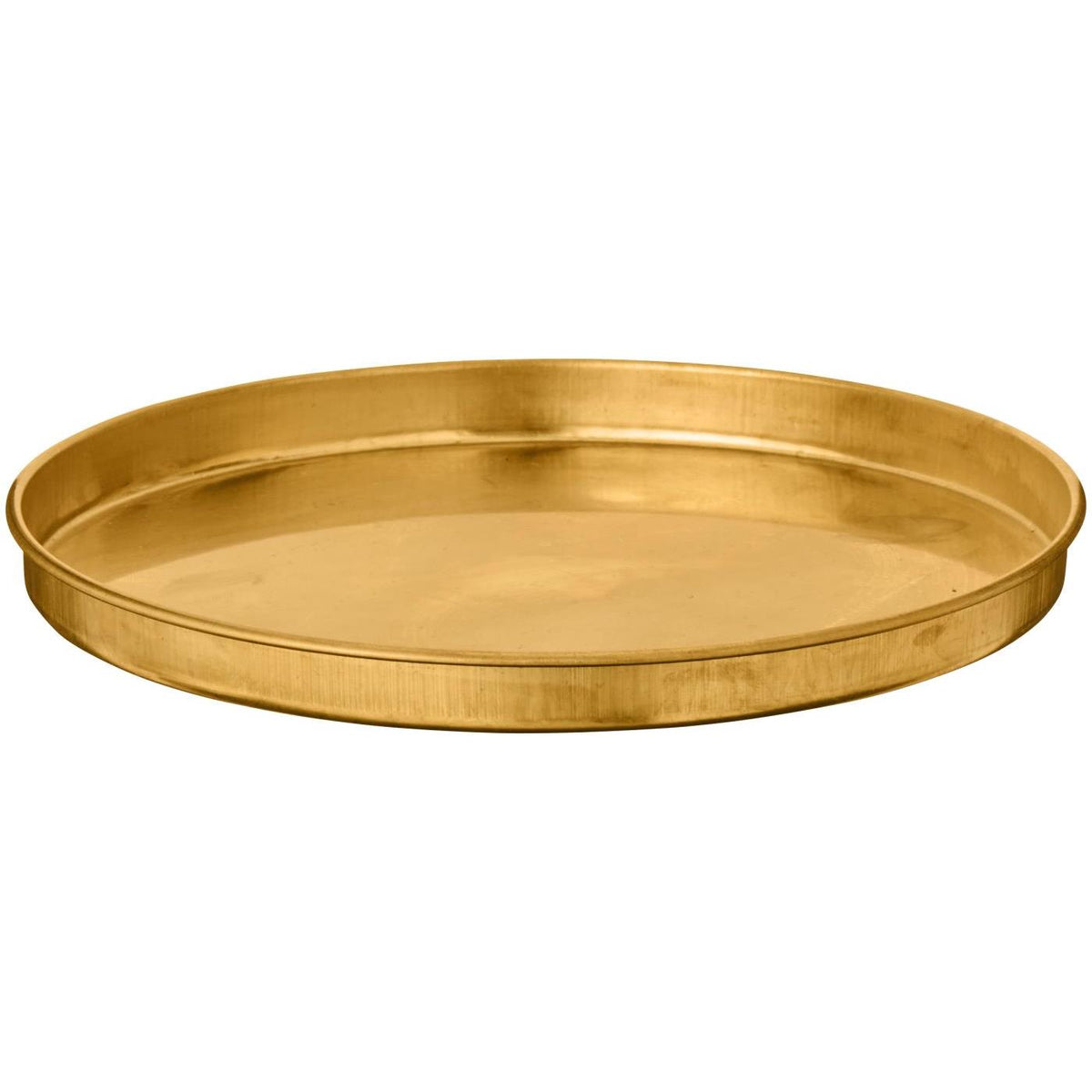 Rund lysfat i messing med lav kant fra Ib Laursens Gloria-serie, diameter 15,5 cm