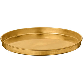 Rund lysfat i messing med lav kant fra Ib Laursens Gloria-serie, diameter 15,5 cm