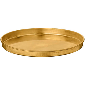 Rund lysfat i messing med lav kant fra Ib Laursens Gloria-serie, diameter 15,5 cm