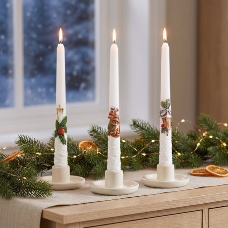 Julestearinlys med motiv