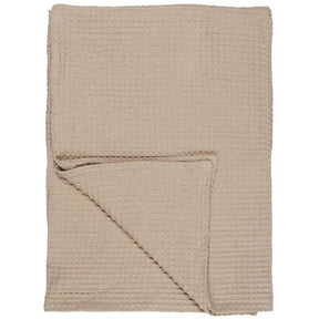 Beige Liseleje badehåndkle fra Ib Laursen med vaffelmønster i 100 % bomull, 100 x 150 cm