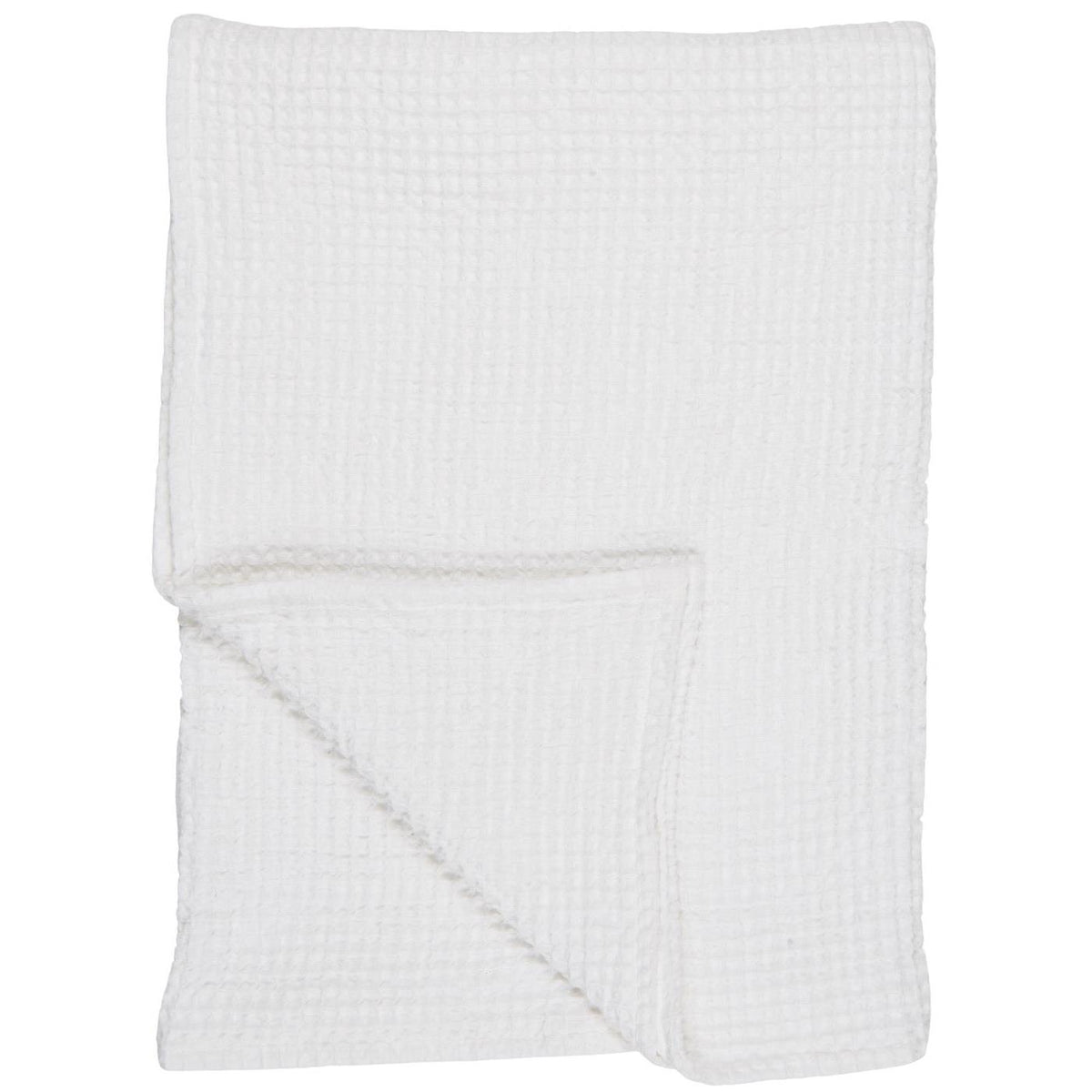 Hvitt Liseleje badehåndkle fra Ib Laursen med vaffelmønster i 100 % bomull, 100 x 150 cm