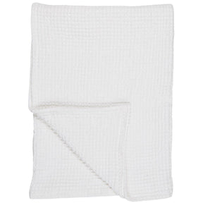 Hvitt Liseleje badehåndkle fra Ib Laursen med vaffelmønster i 100 % bomull, 100 x 150 cm