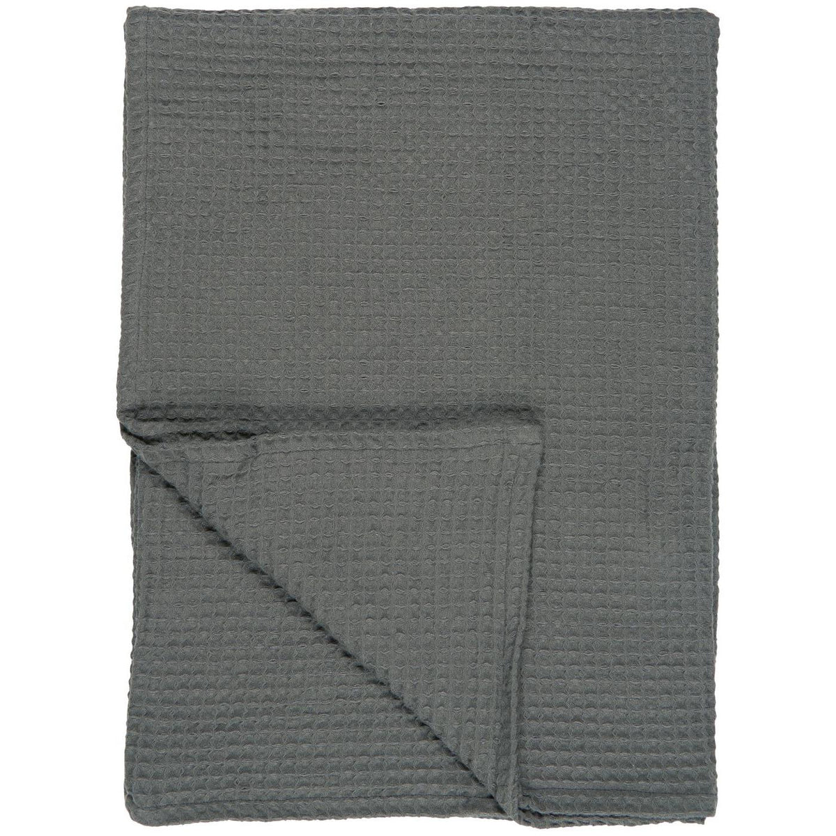Antrasittgrått Liseleje badehåndkle fra Ib Laursen med vaffelmønster i 100 % bomull, 100 x 150 cm