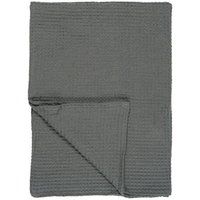 Antrasittgrått Liseleje badehåndkle fra Ib Laursen med vaffelmønster i 100 % bomull, 100 x 150 cm