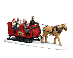 Caroling Sleigh Ride kane med hest til julelandskab